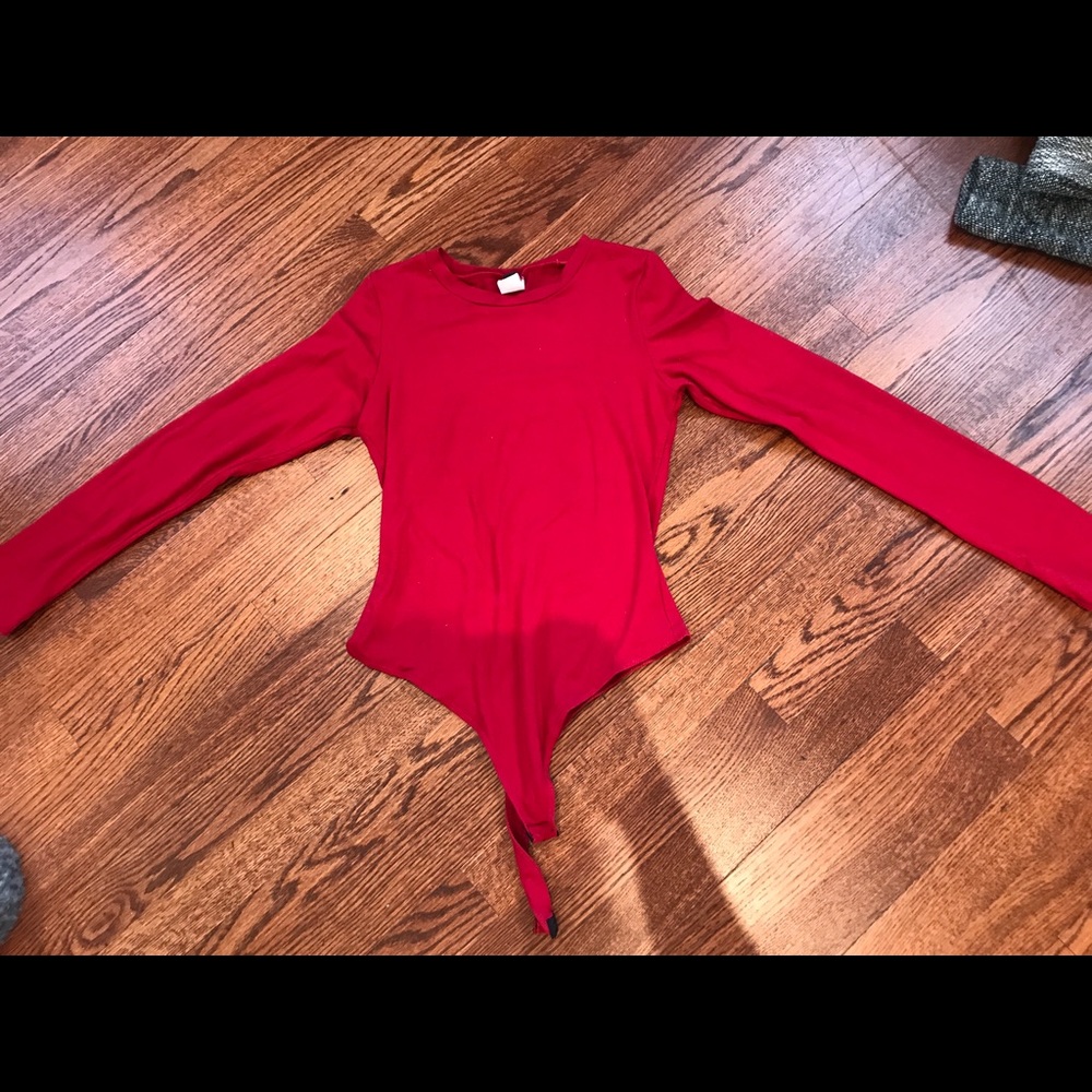 Red plain bodysuit